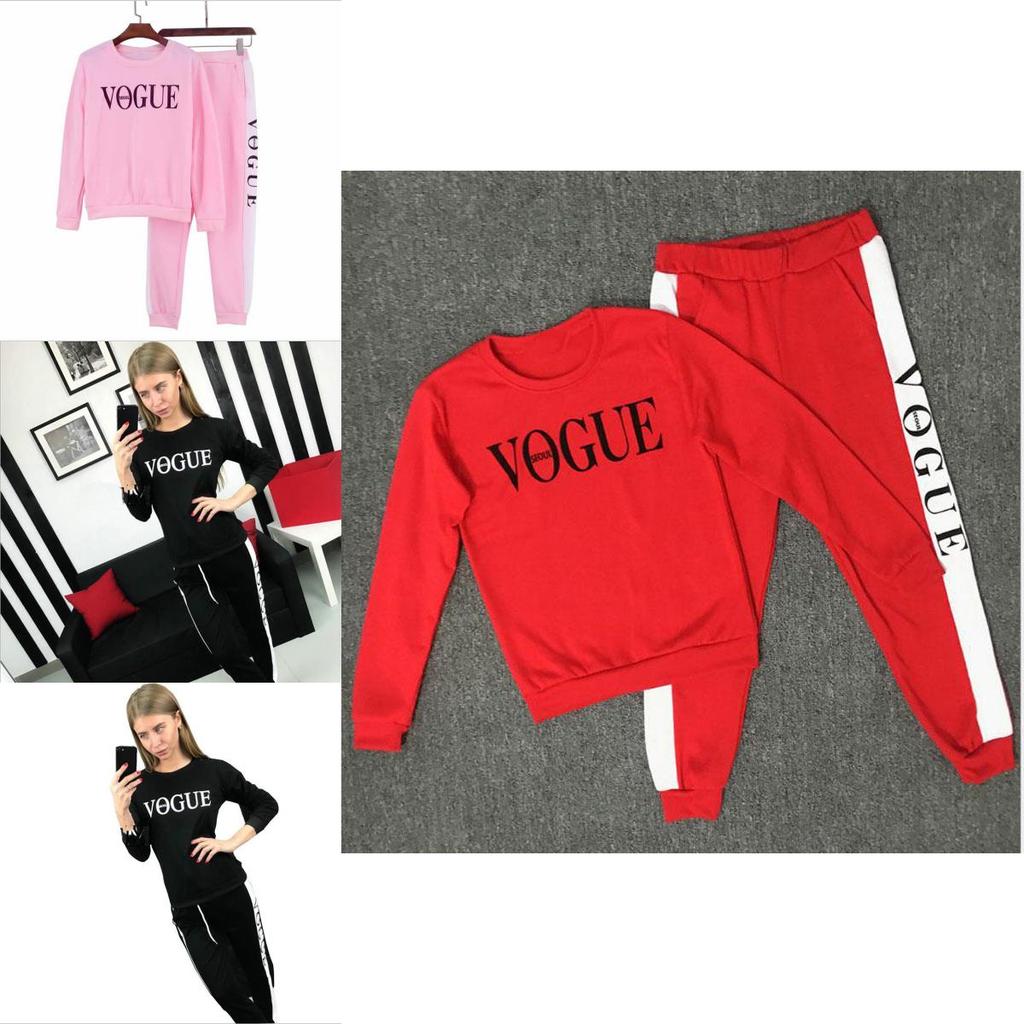 Womens Vogue Print Hoodie Sweatshirts Ladies Slouch Pullover Tops Jumper