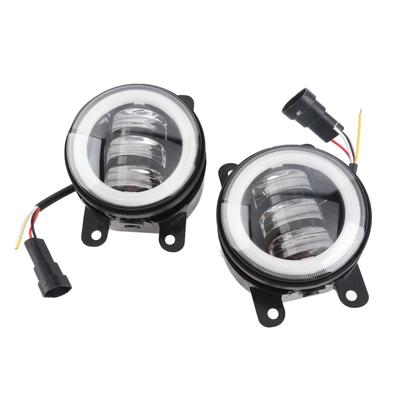 Luce Angel Eyes 30W 3000LM LED Luci Fendinebbia Anteriori 10‑30V Universale per Auto Camion Furgone Rimorchio