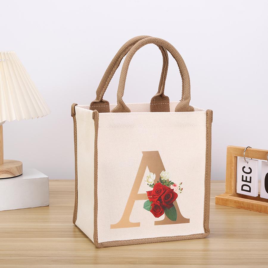New Canvas Handbag Tourist Picnic Storage Bag Simple and Large Capacity Tote Bag