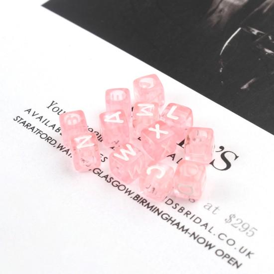 100pc Mixed English Letter Bead Cube Alphabet Beads Jewelry Findings Acrylic Bead for Jewelry Making