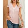 Spring New Lace Collar Lace Aircraft Sleeves Knitwear V-neck Flying Sleeves Knitwear for Women