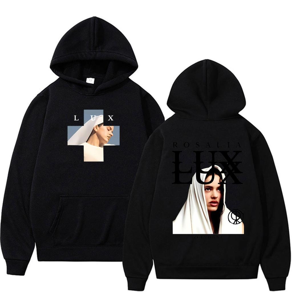 Singer Rosalia Lux Tour 2026 Graphic Hoodie Unisex Y2k Clothing Vintage Oversized Hoodies Hip Hop Style Trending Sweatshirts