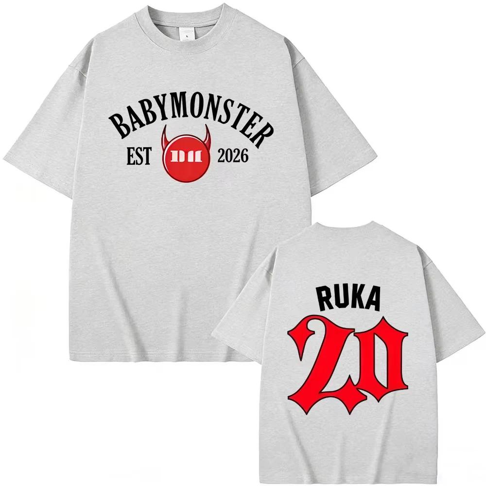 

Babymonster Ahyeon Asa Rami Rora Ruka Pharita Chiquita 2026 Merch T-shirts Men Women Fashion Casua Pure Cotton T Shirts XXXL коричневий