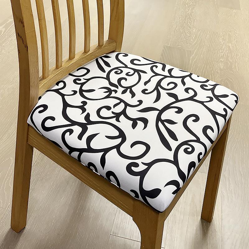 Potahy na židle do jídelny Strečový potištěný potah na jídelní židli Polstrovaný sedák na židli Slipcovers pro kuchyň, kancelář 1 ks
