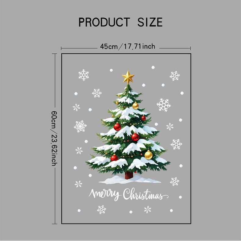 

Green Snowflake Christmas Tree Decorations, Electrostatic Glass Doors, Atmosphere Stickers, Festive Scene Window Decorations
