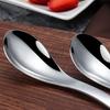 Stainless Steel Chinese Soup Spoons Home Kitchen Deepen Large Capacity Silver Mirror Polished Flatware for Soup Rice Tableware