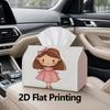 1pc, 2D Flat Printing, Tissue Box Cute Pink Dress Little Pattern Printed Tissue Box, Suitable for Home, Kitchen, And Car Decoration, Tissue Dispenser,