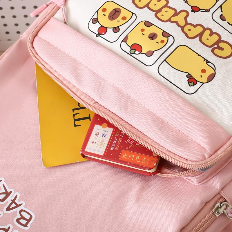 Vierteiliges Rucksack-Set Kinder-Schüler-Cartoon-Schultasche Damen Multifunktionaler Rucksack