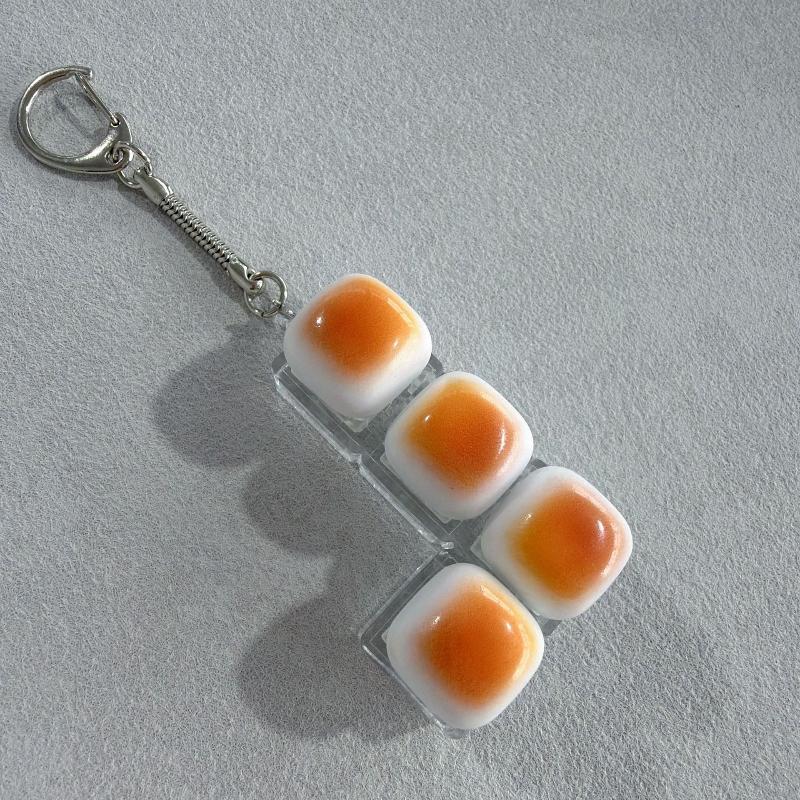 Relaxing Caramel Bread Design Fidget Keychain Diy Keyboard Keycap Finger Keyboard Cap Relief Stress Pass The Time Clicker Adult