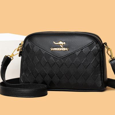 Stylová dámská taška s velkým objemem z měkké kůže s kosočtvercovým vzorem, přes rameno nebo crossbody