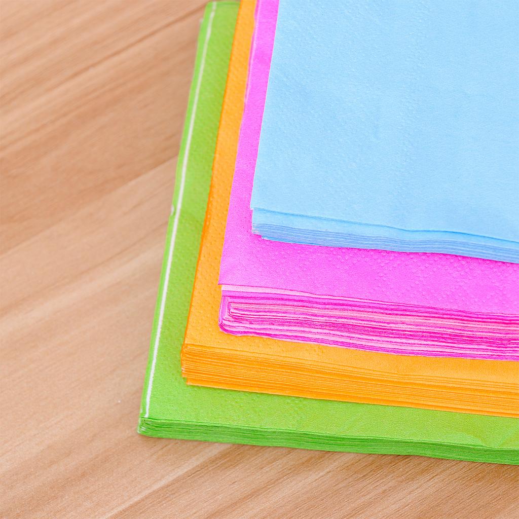 80 Pcs Dinner Napkins Paper Towel Solid Color Tissue Cocktail Pure Serviette Handkerchief