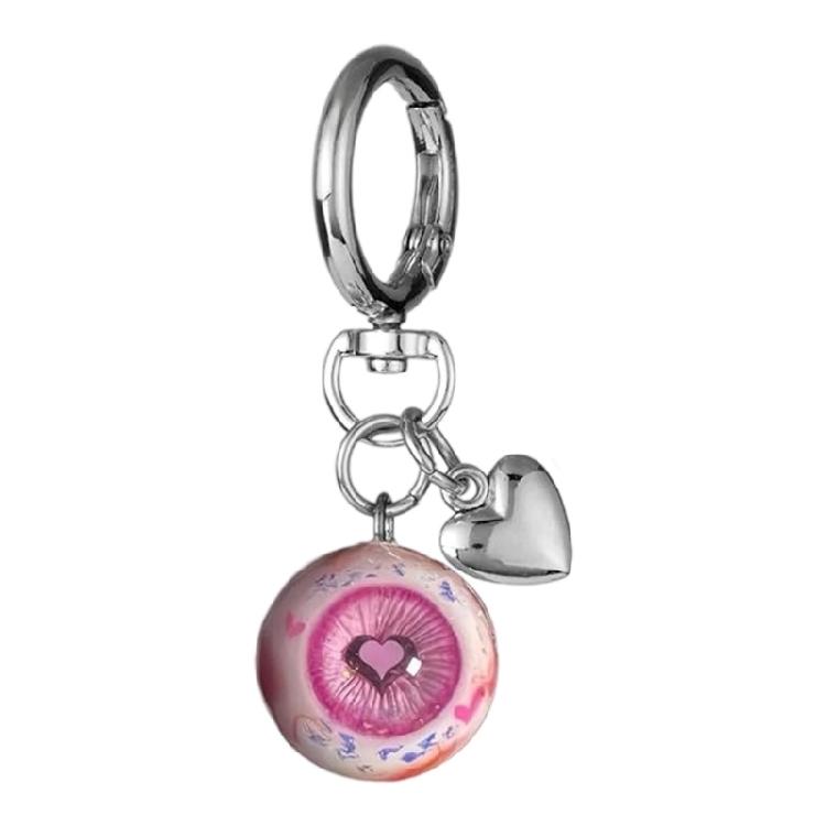 

Gothic Horror Accessory Resin Evil s Eye Keychain Handcrafted Heart Charm Pendant For Wallets Party Supplies