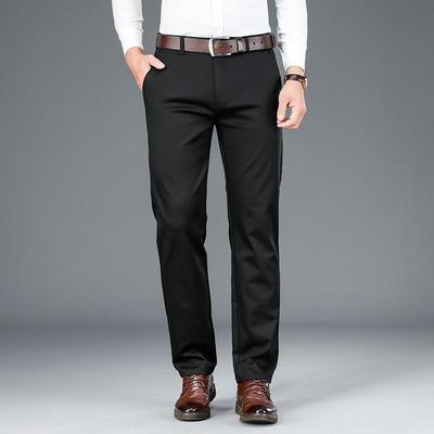 Pantaloni casual in fibra di bambù da uomo nuovi autunnali Stile classico Pantaloni da lavoro in cotone elasticizzato kaki Abbigliamento di marca maschile