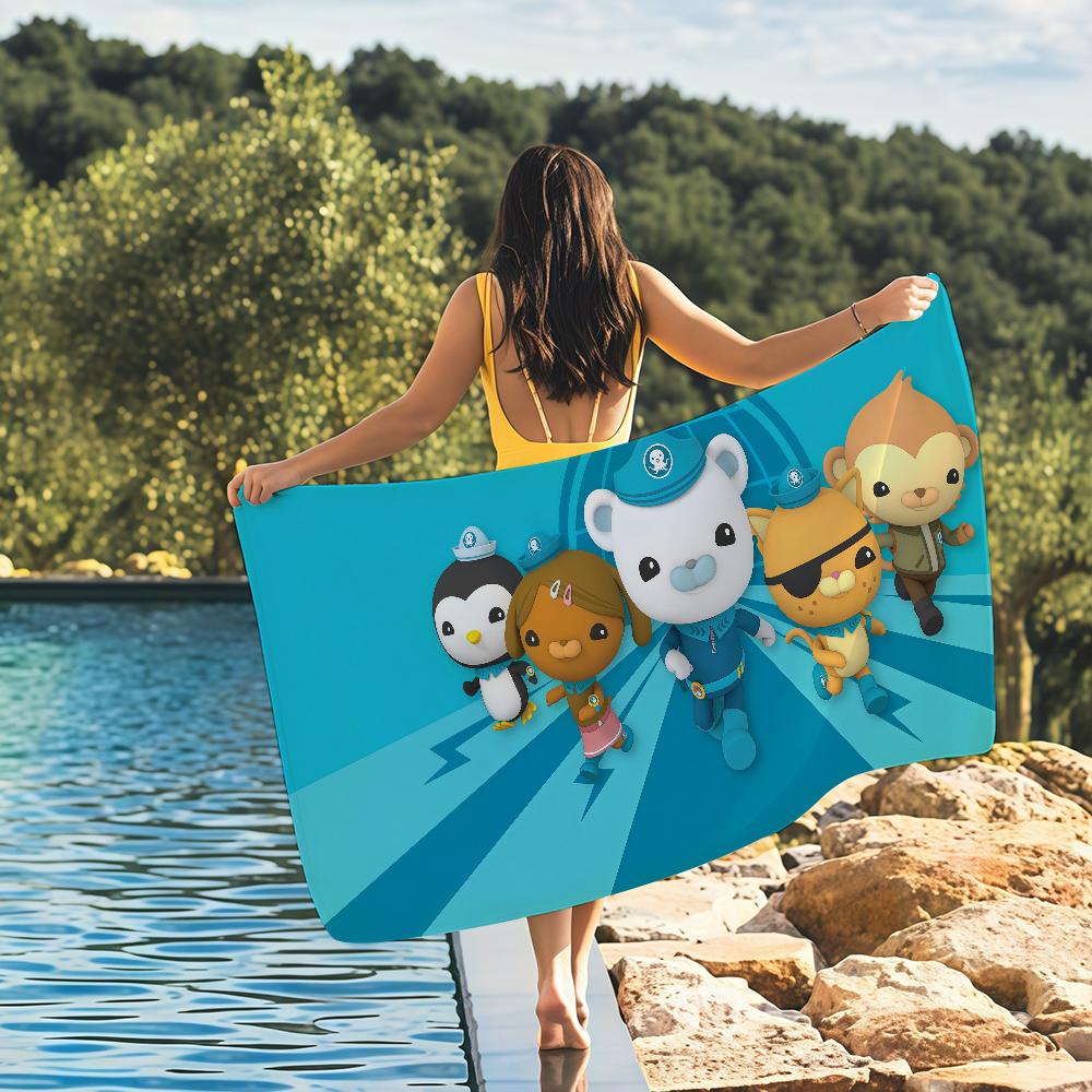 Blaues O-Octonauts Logo Handtuch Schnelltrocknende Strandhandtücher Sind Geeignet Für Schwimmbäder Camping Yoga Und Das Fitnessstudio