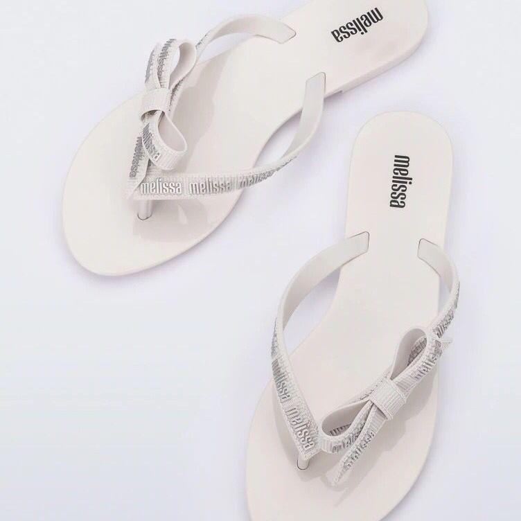 2025 Melissa moteriškos šlepetės su kaspinėliu - paprastos, madingos, plokščiapadės vasarinės paplūdimio šlepetės