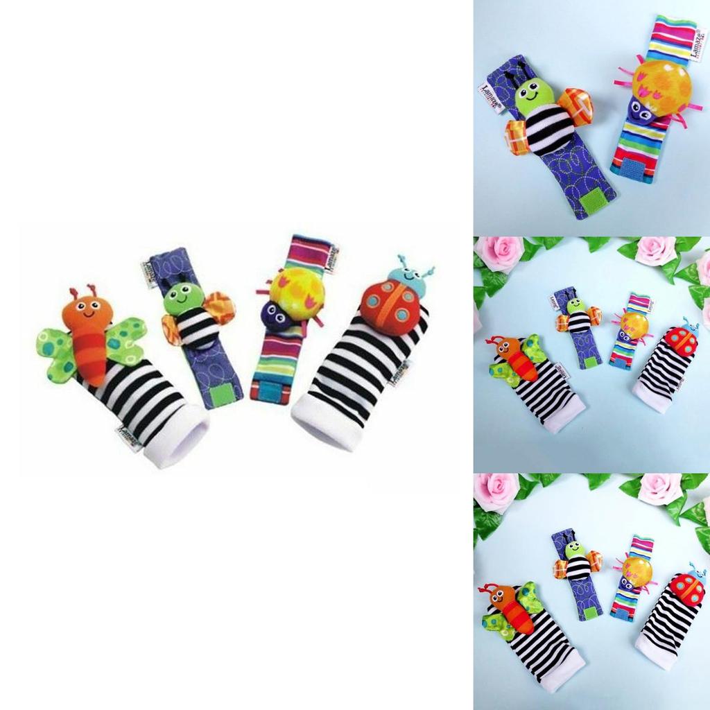 Lamaze Rattle Set Beautiful Baby Sensory Toy Cozy Socks And Soft Plush Wrist Rattles