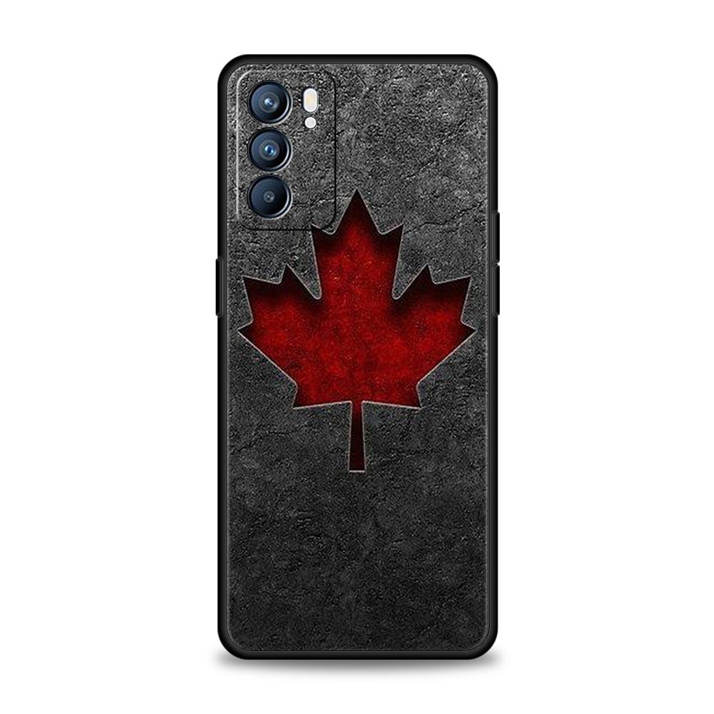 Maple Canada Flag Love Football Phone Case For Oppo Find X5 A54 A53 A52 A9 2020 A15 A95 A16 A76 A74 Reno7 SE Reno6 Pro 5G Cover