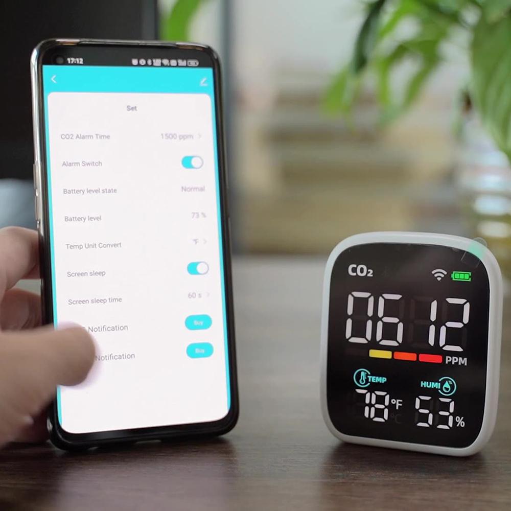 New 3 IN 1 WiFi Air Quality Monitor Triple-Sensor Smart Home CO2 Meter Temperature Humidity Detector Multifunctional NDIR Infrared Sensor for Home