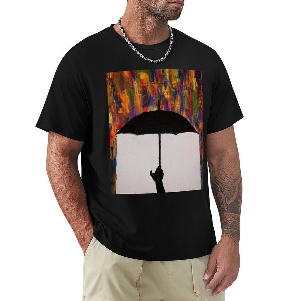 Rainbow Rain TShirt Summer Fashion Casual Tee Shirt