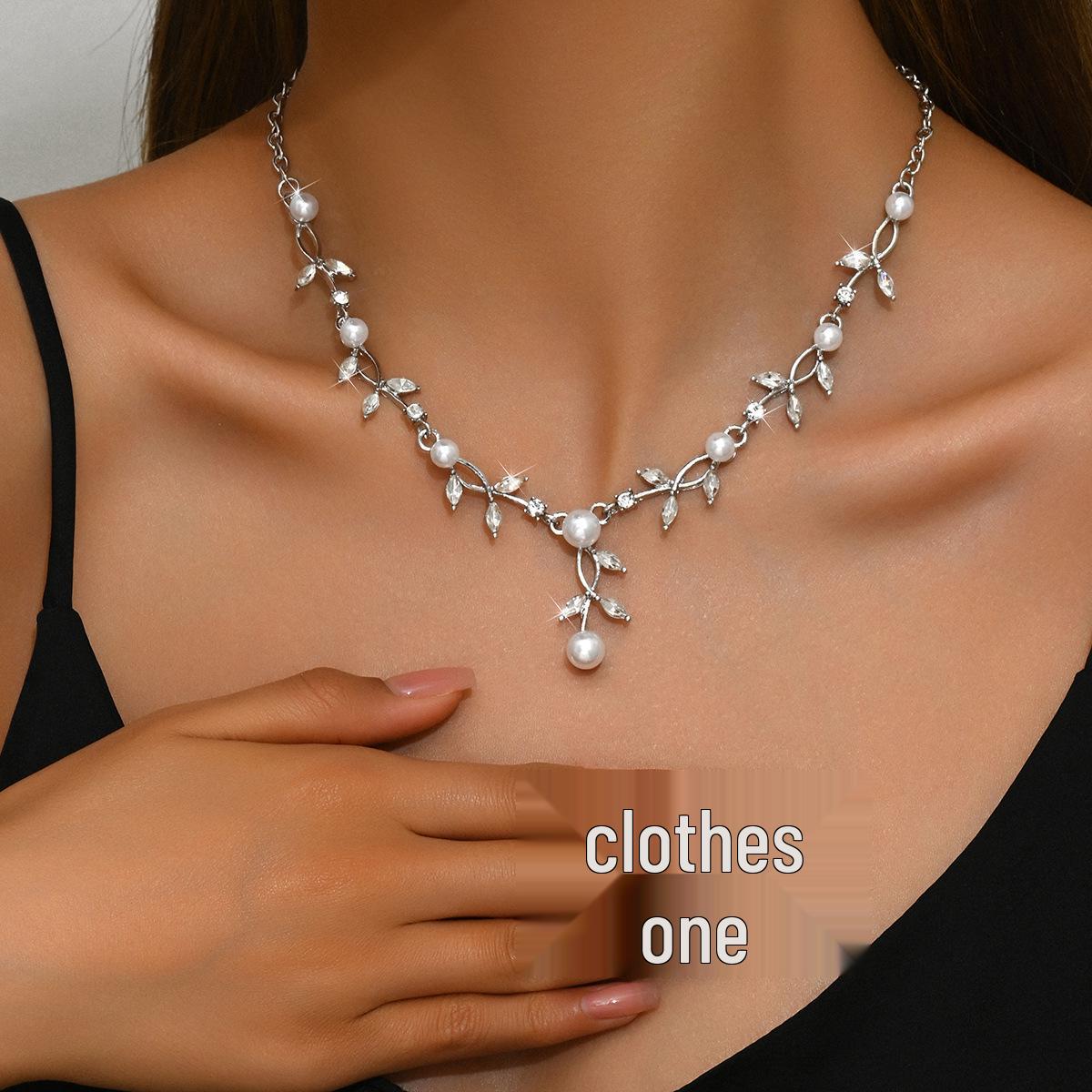 Elegant Pearl Necklace and Earring Bridal Jewelry Set