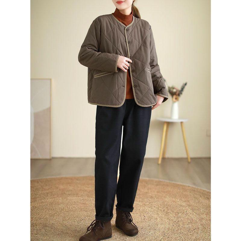 Frauen Jacke Herbst Winter Parkas Weibliche Mittleren Alters Mütter Lose licht Dünne Beiläufige Kurze Warme Baumwolle Gepolsterte Oberbekleidung