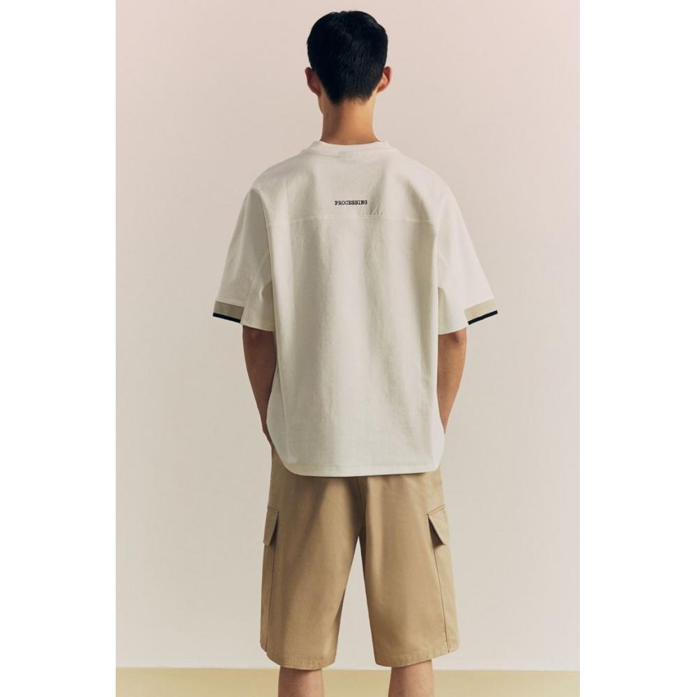 H M Loose FiT PrinTed T sHirT wHiTe