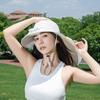 Chapéu Ventilador Solar de Aba Larga com Proteção Facial Chapéu de Pescador Chapéu Fashion com Proteção UV Roupa de Praia