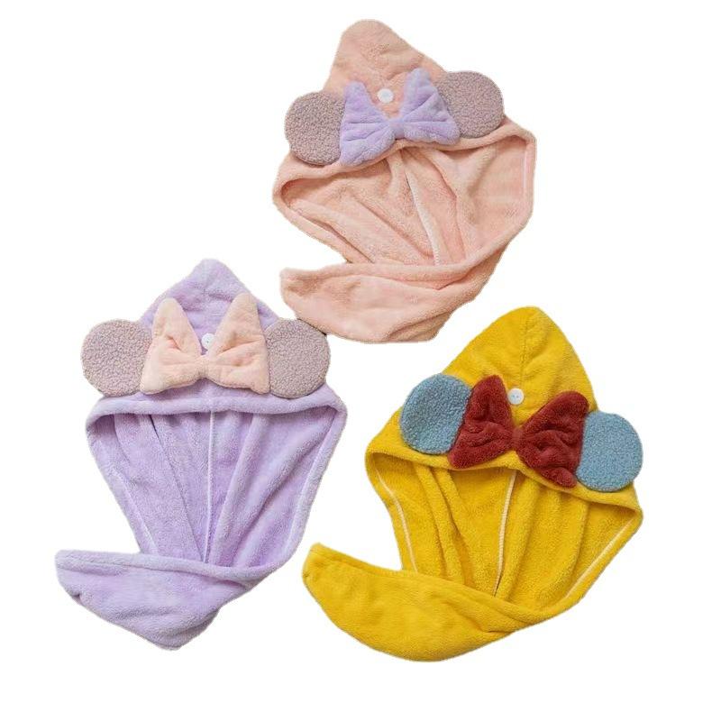 Wind Cute Bow Dry Hair Cap Female Absorbent Quick Drying Shower Cap Bag Head Dry Hair Towel Shampoo Hair Towel I