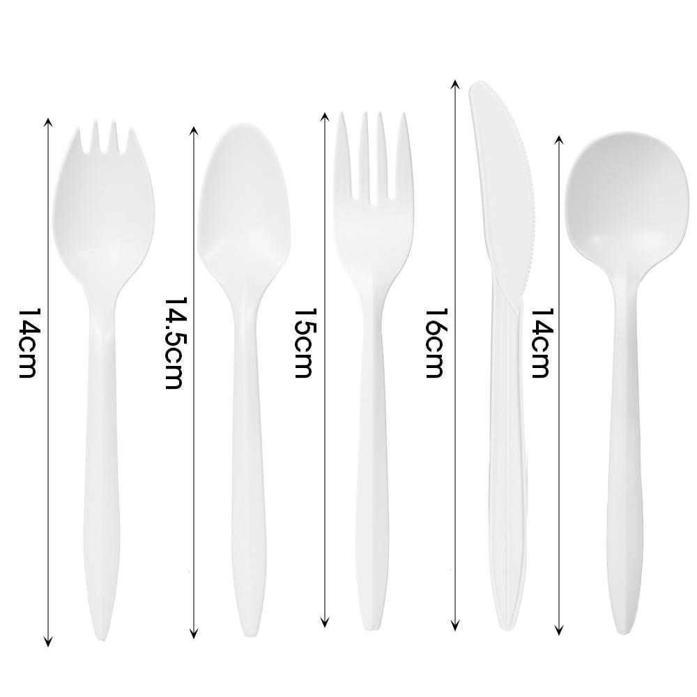 Disposable Fork Spoon Knife Set Cutlery Natural Corn  Dinnerware for Party Tableware Dessert Cake Spoons Christmas Dinner Set