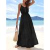 Europe, America 2026 Summer New Simple High Waist and Thin Casual Beach Vacation Suspender Dress