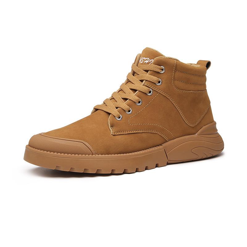 Large Size Winter and Spring New Velvet Thickened Thermal Cotton Shoes Casual Trend Wear Men's Medium Tube Snow Boots