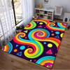 Colorful Abstract Swirl Pattern Carpet with Geometric Shapes Design Suitable for Use As an Anti-slip for Living Room Bedroom Sofas