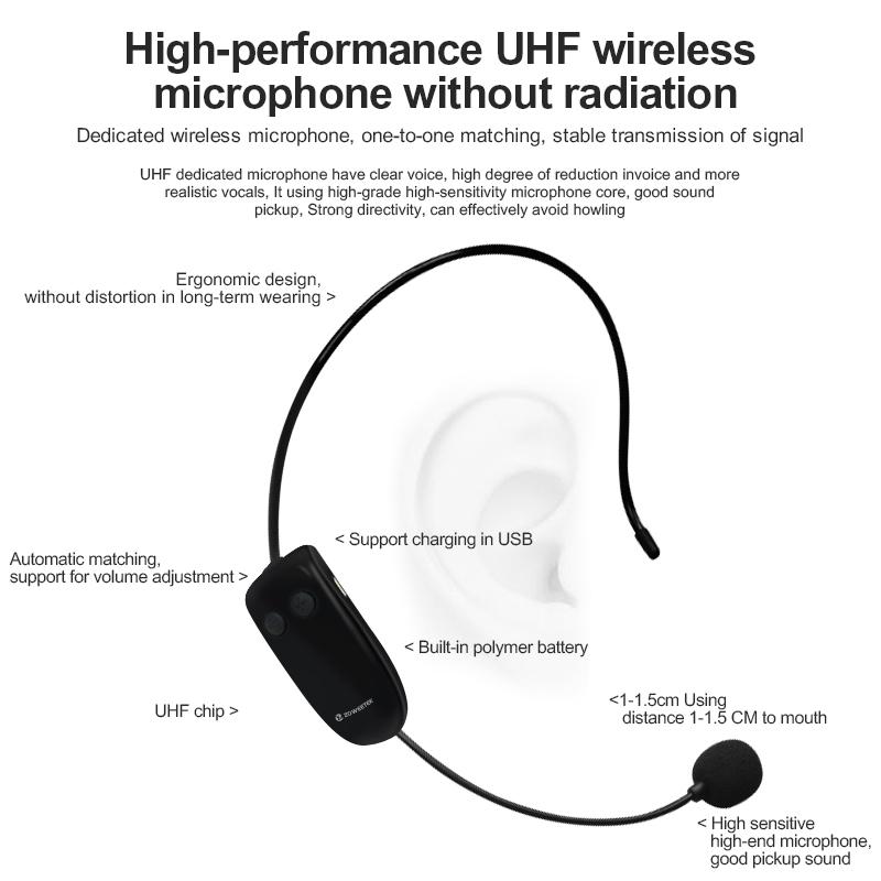 10W přenosný hlasový zesilovač bezdrátový mikrofon HiFi audio mini reproduktor pro učitele, turistické průvodce, instruktory jógy S611