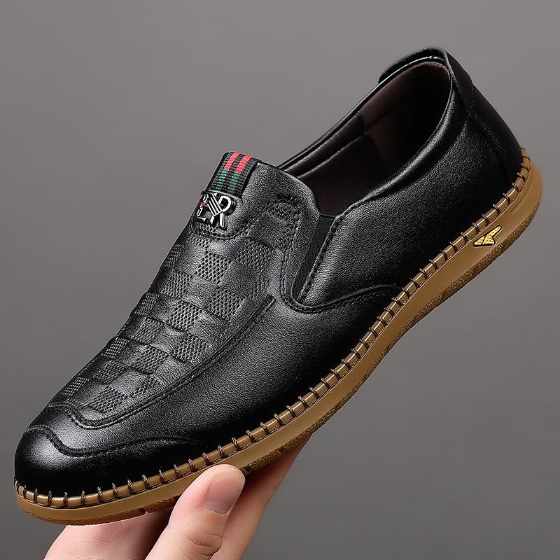 

FashionFashion Новые мужские лоферы из коровьей кожи весна-осень Новые дизайнерские повседневные нескользящие туфли на мягкой подошве для мужчин 38