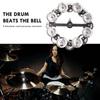 Drum Cymbals Hi Hat Tambourine Steel Bells with Row Jingles Portable Percussion Instrument Bright Sound Instrument