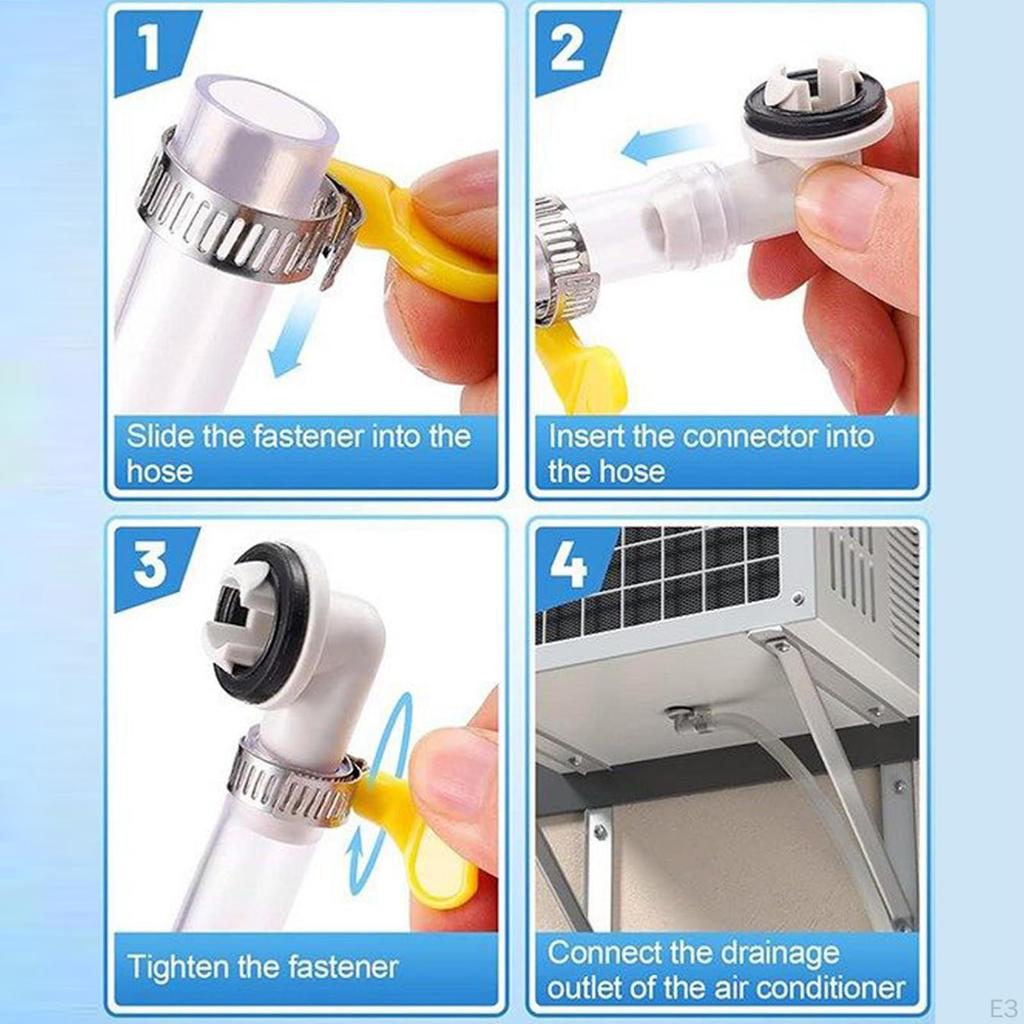 Kit de Tuyau d'Évacuation de Climatiseur de Rechange Anti-Fuite avec Connecteur pour Appartement