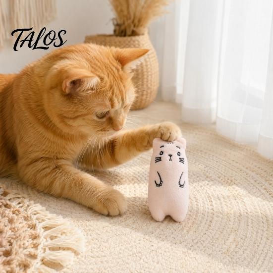 Kitten Teething Toy Stuffed Animal Catnip Toy, Soft Plush Cat Chew Cute Boredom Relief Bear Duck Frog Enrichment for Indoor Cats Kittens