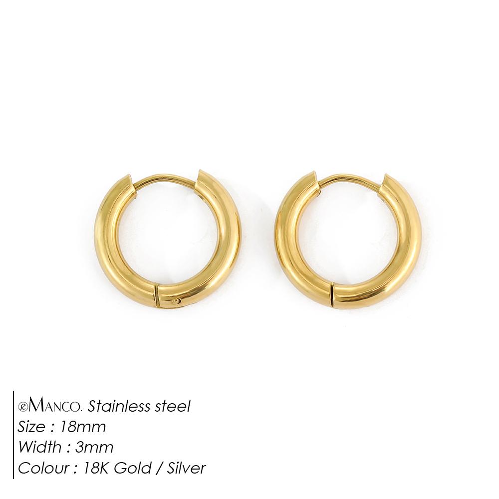 eManco Fashion Gold Size Circle Earrings Women's Jewelry Accessories Classic Stainless Steel Earrings Wholesale