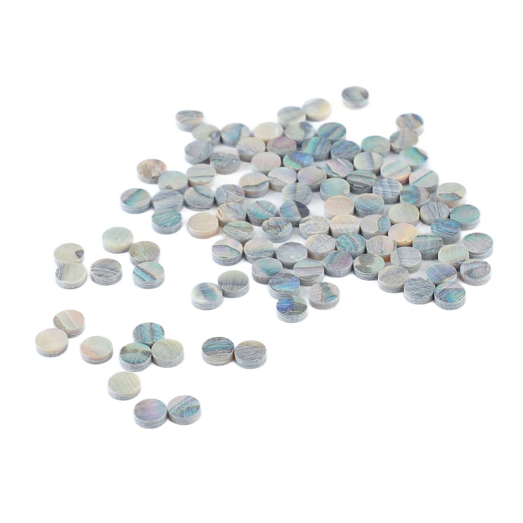 100Pcs Fretboard Dots Natural Abalone Shell Bright Color Round Guitar Inlay Dots for Ukulele Banjo
