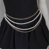 Shimmering Waist Chain for Female Fashion Pearl Wedding Chain Decorative Chain Belt Party Waistband Waist Accessories