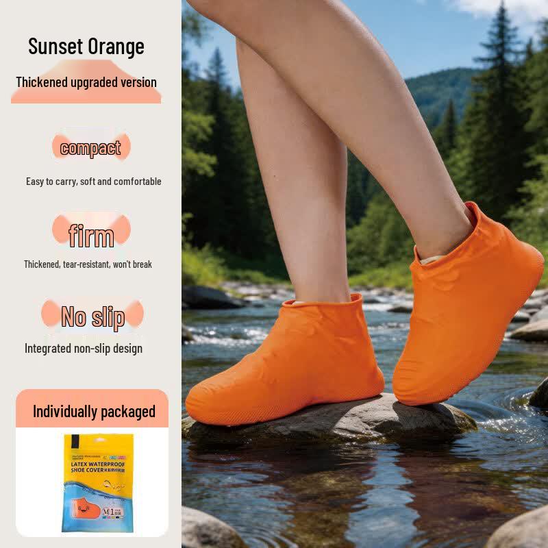 QINGXI Reusable Thickened Latex Waterproof Shoe Covers
