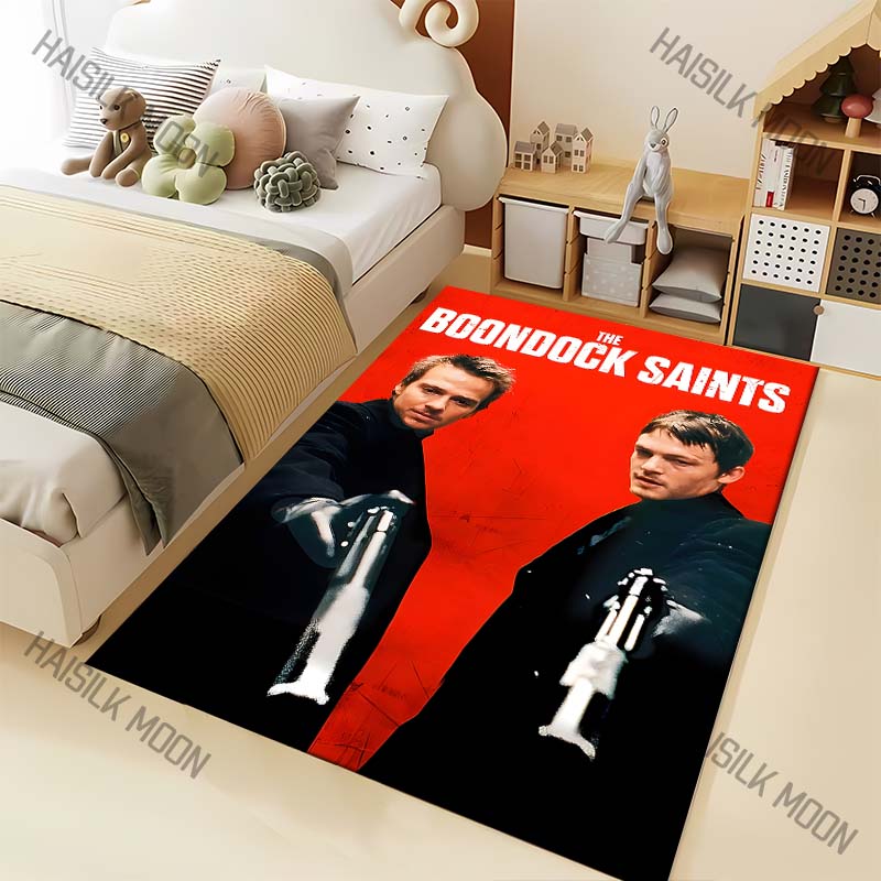 1 Stück Doppelte Figuren mit Waffen, roter Hintergrund Teppich für Wohnzimmer Schlafzimmer Sofa Heimdekor Rus Rutschfeste Bodenmatte Luxuriöses Geschenk
