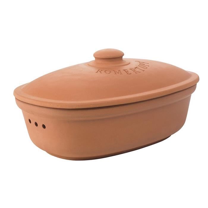 Pekáč na chléb - Römertopf - Střední - Terakotová keramika - 30 x 21 x 15 cm - Prodyšný