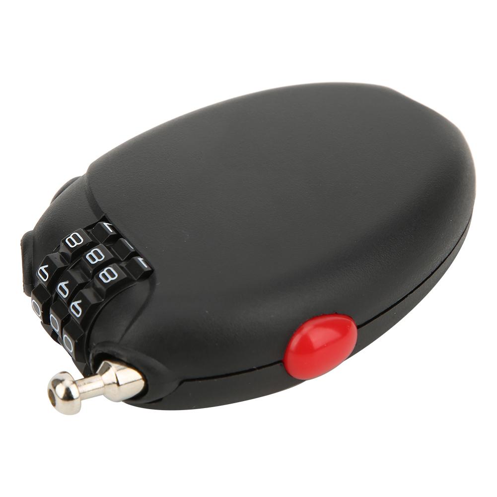 L 01 Black Mini Multi Function Bicycle 3 Digit Password Steel Cable Lock Bike Anti Theft Wire Lock