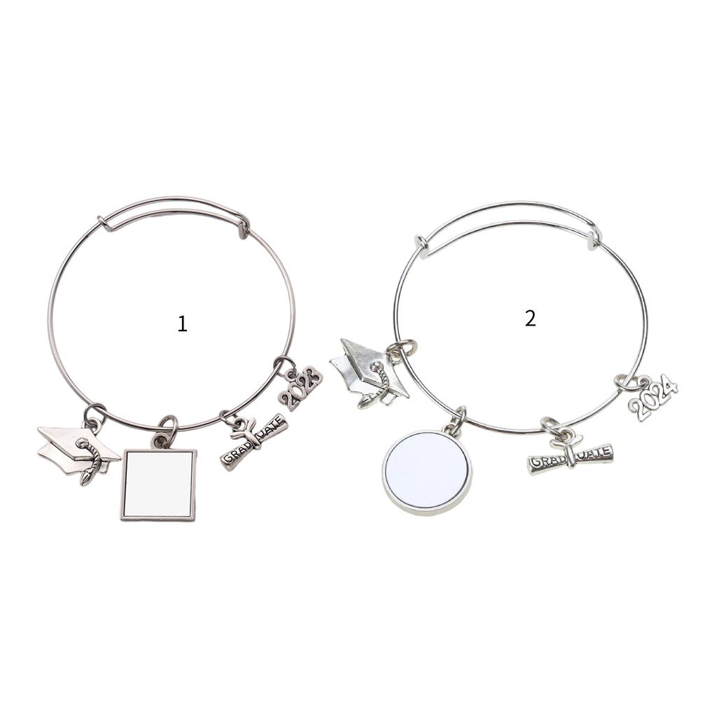 Sublimation Blank Photo Bracelet Heat Transfer Bezels Bangle Fashion 2023 Graduation Bracelet DIY Personalized Jewelry