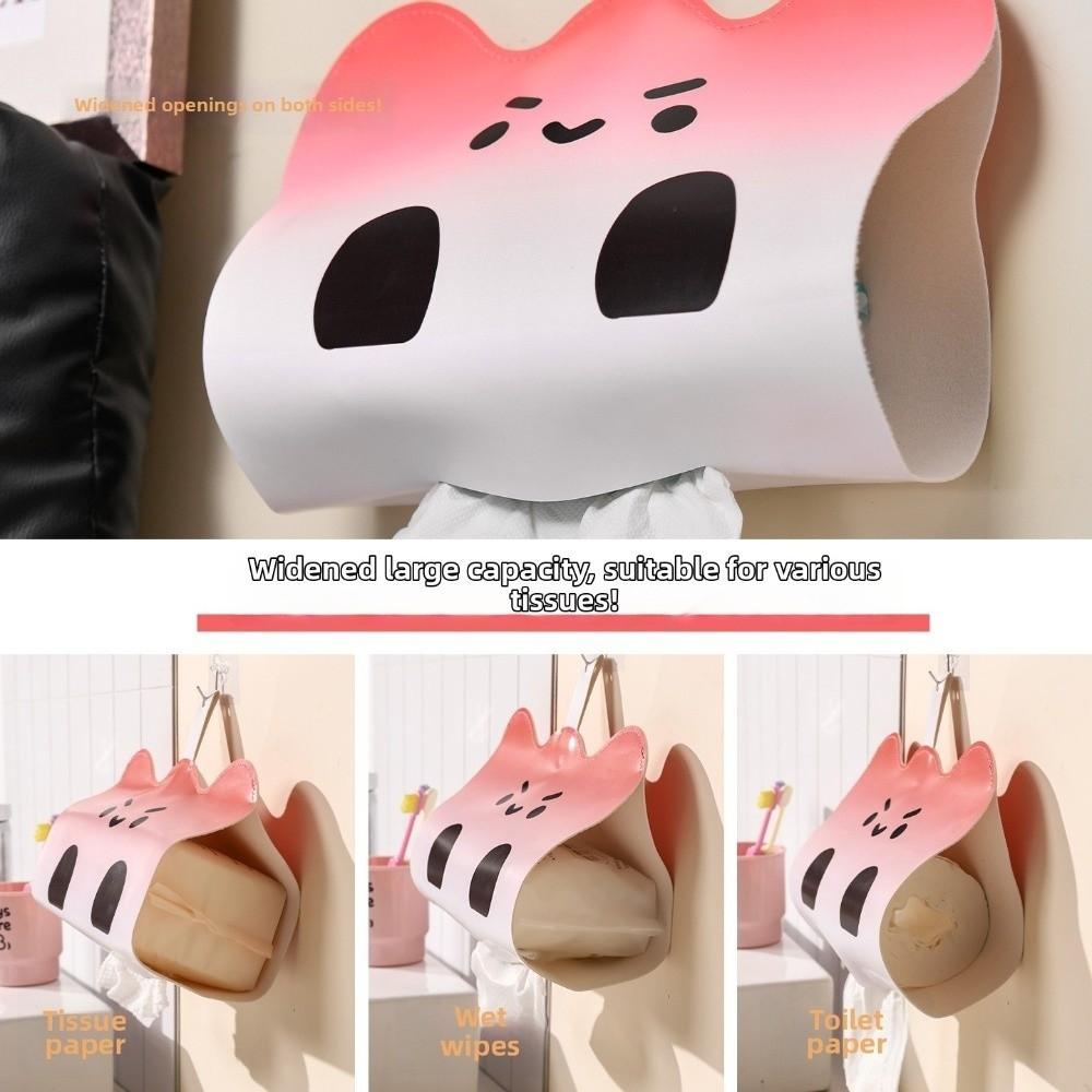 PU Leather Hanging Tissue Bag Cartoon Wall Hanging Tissue Holder Creative Napkin Dispenser Bedside