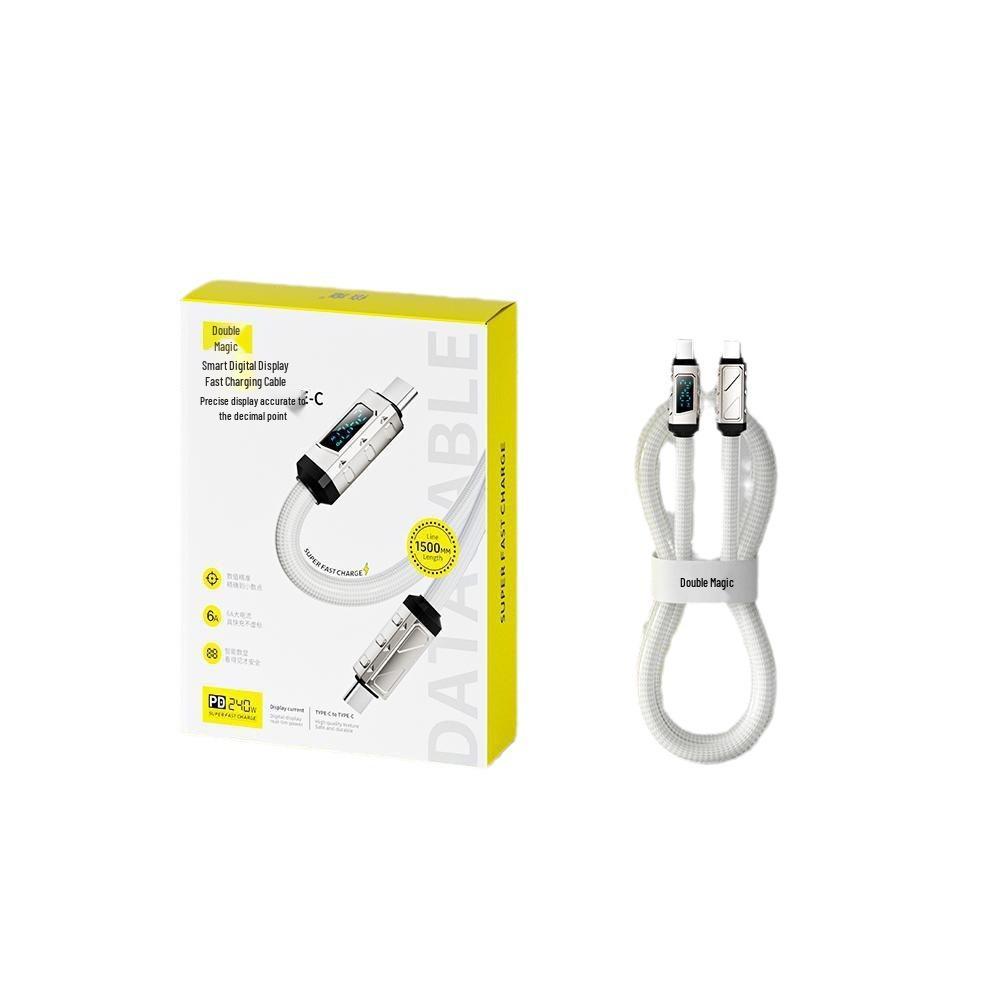 BeMo 240W Fast Charging Type-C Cable with Smart Chip & Ice Crystal Digital Display