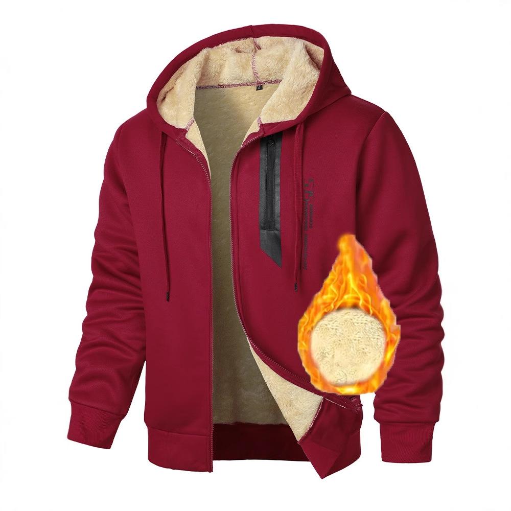 Winter Lambswool Coats Thicken Warm Jackets Long Sleeve Zipper Hoodies Casual Sports Fleece Coat Hooded Sweatshirts Yasheng