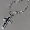 Punk hiphop cross necklace women's long hip hop sweater chain accessories men's trend fashion collarbone chain