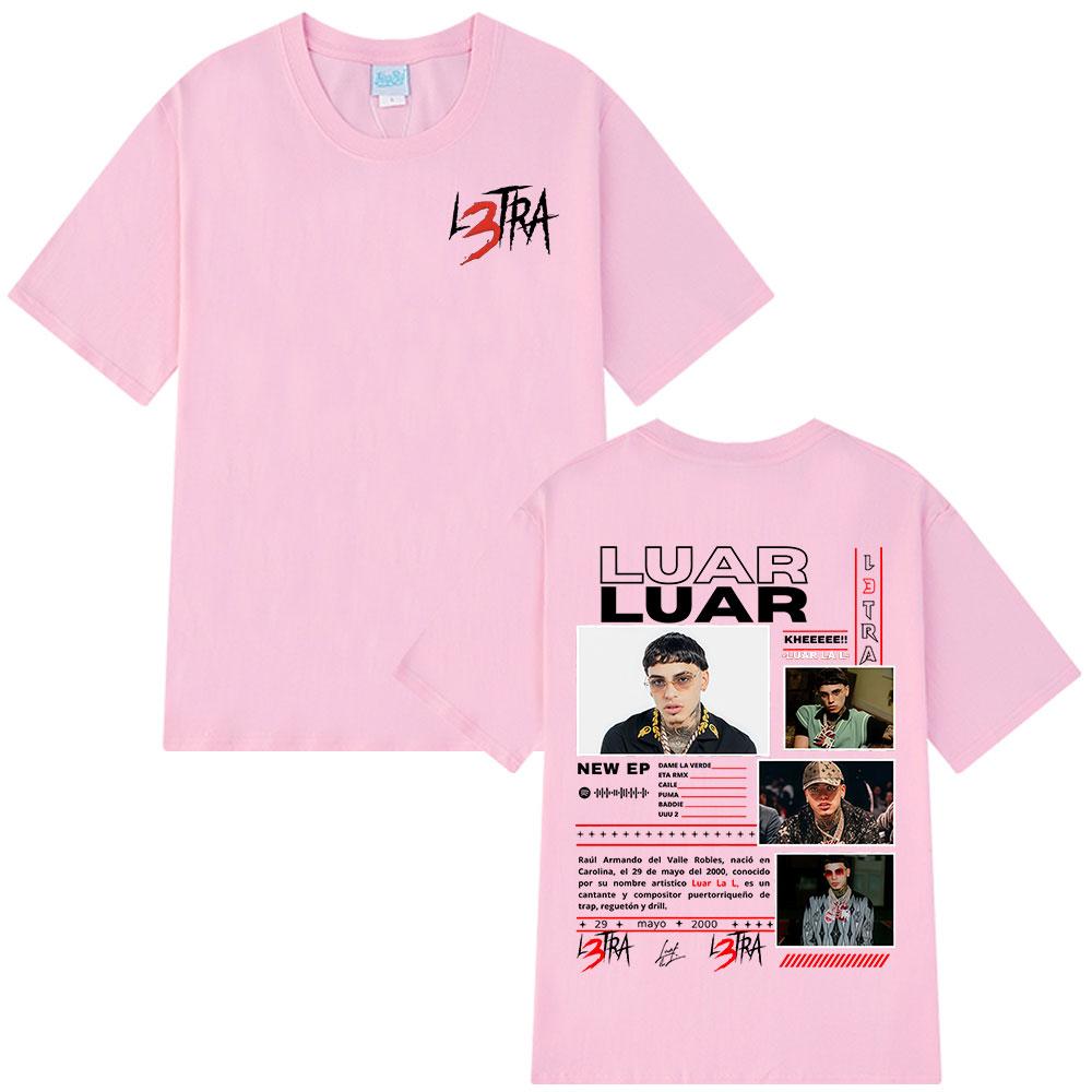 Rapper Luar La L 2025 Album L3TRA T Shirts Unisexs Women Hip Hop Fashion Short Sleeve Tshirts Cotton Oversized Streetwear Tshirt